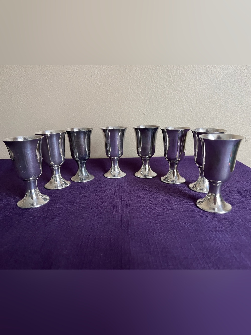 🌟 Vintage Silver Plated Cordial Goblets  - Set of 8 🌟